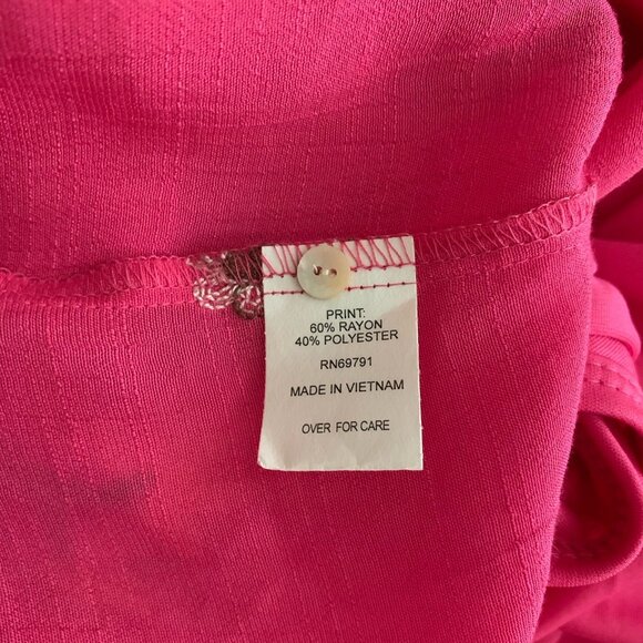 Figueroa and Flower Top Petite Medium 1/2 Sleeve Pink Floral Removable Cami NWT - Picture 11 of 12
